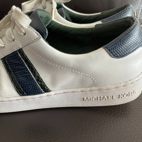 Michael Kors Irving Stripe Lace Up Sneakers White Multi Size 9 - Picture 5 of 10